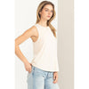 SLEEVELESS TANK TOP: OFF WHITE / M