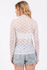 FLORAL SHEER LACE TOP: WHITE / L