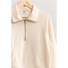 HALF ZIP-UP COLLAR SWEATSHIRT: CHOCOLATE BROWN / L