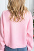 Merry & Bright Waffle Knit Sweater: Pink / L