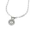 Paperclip Chain Radiant Initial Necklace: Silver / S