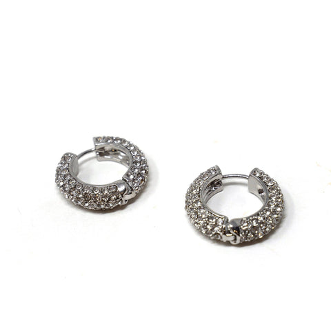 Sophisticated Silver "S-Shape" Earrings with Authentic Certified Swarovski Crystals by Jeff Lieb Total Design Jewelry