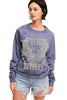 Free Bird Vintage Graphic L/S Faux Crop Sweatshirts: RED / L