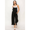 TIE SHOULDER JUMPSUIT: L / OLIVE