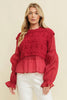 CROCHET LAYERED TOP: Red / L