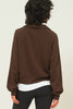 HALF ZIP-UP COLLAR SWEATSHIRT: CHOCOLATE BROWN / L