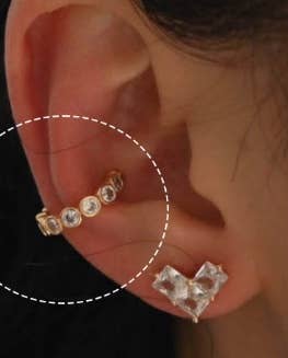 Ear cuff crystal silver gold trendy jewelry earring hip: Silver with crystals