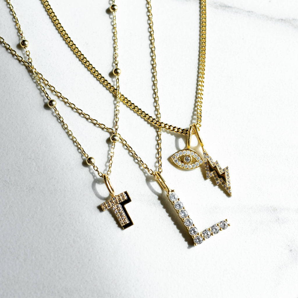 Standout Initial Charms: Gold / T