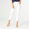 OMG Capri Jeans with Embroidered Eyelet Trim: M / Crisp White