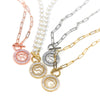 Paperclip Chain Radiant Initial Necklace: Silver / S