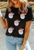 Sequin Christmas Santa Graphic Short Sleeve Tee- M