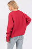 Free Bird Vintage Graphic L/S Faux Crop Sweatshirts: RED / L