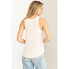 SLEEVELESS TANK TOP: OFF WHITE / M